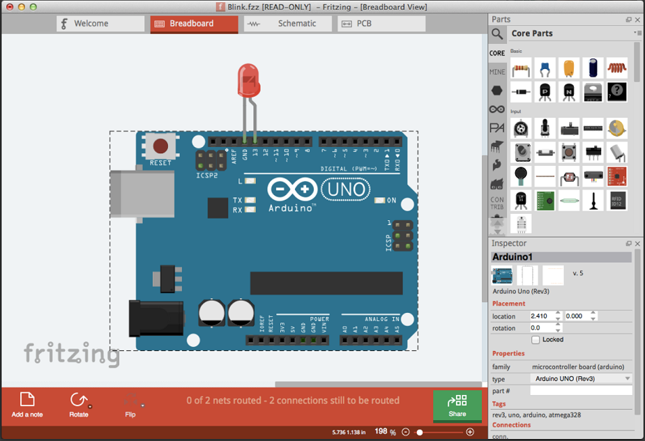 Fritzing Emcu